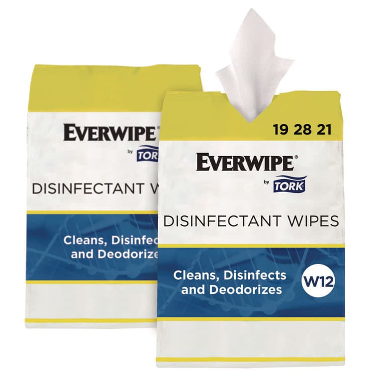 SCA TISSUE Disinfectant Wipe Jumbo Rolls, 1-Ply, 8 x 6, Lemon, White, 800 Sheets, 2/Carton (TRK192821)