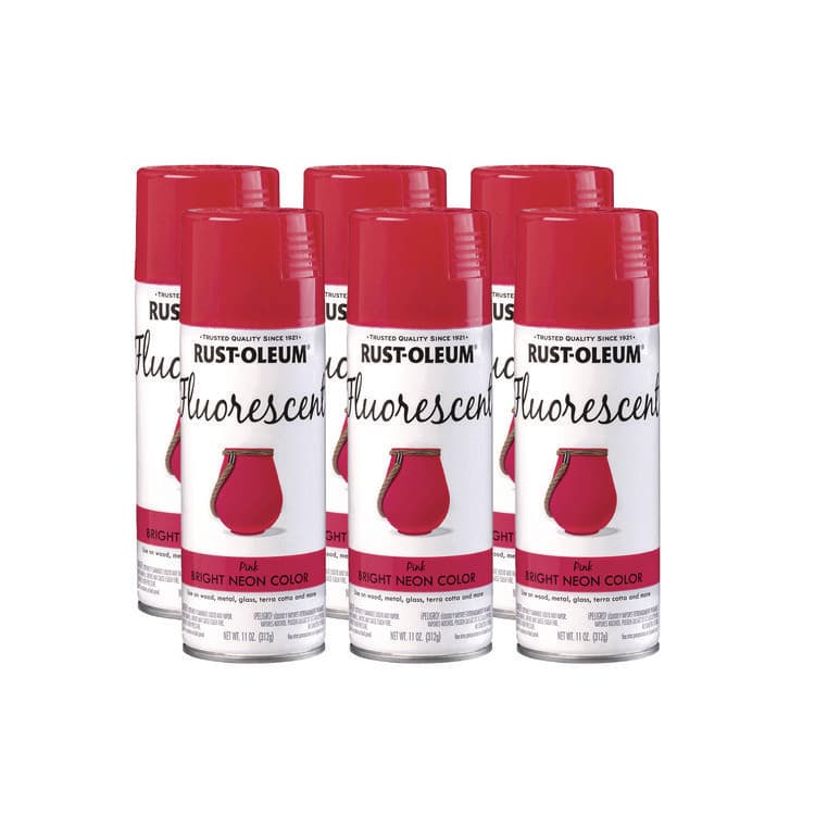 RUST-OLEUM CORPORATION Specialty Fluorescent Spray Paint, Flat Fluorescent Pink, 11 oz Aerosol Can, 6/Carton (RST342569)