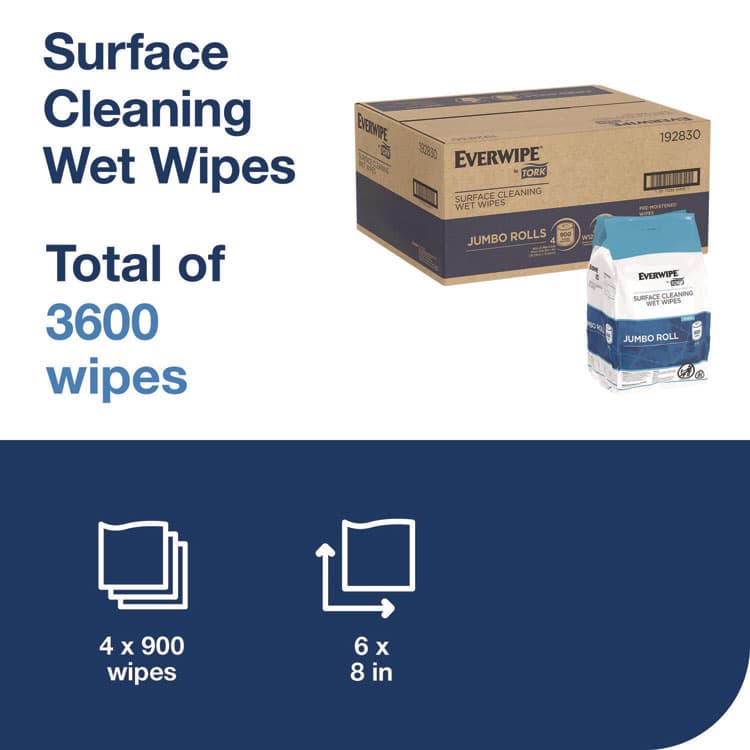 SCA TISSUE Surface Cleaning Wet Wipe, 1-Ply, 6 x 6, Lemon, White, 900 Sheets, 4/Carton (TRK192830) thumbnail 3