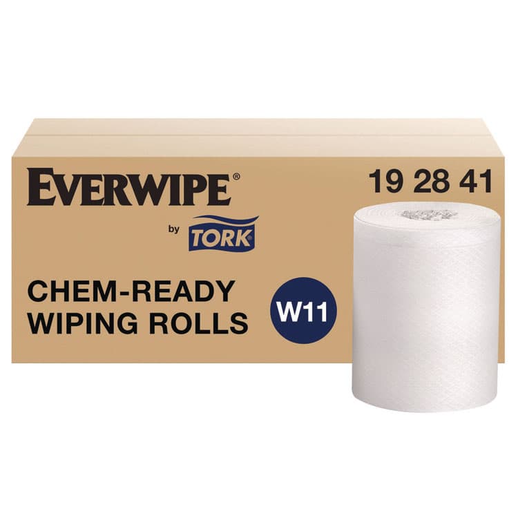 SCA TISSUE Everwipe by Tork Chem-Ready Wiping Rolls, 1-Ply, 12 x 12, White, 90 Sheets, 6 Rolls/Carton (TRK192841)