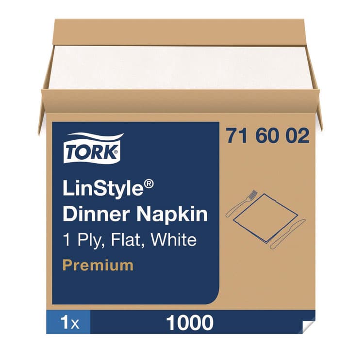 SCA TISSUE LinStyle Dinner Napkin, 1-Ply, 15 x 16, White, 1,000/Carton (TRK716002) thumbnail 2