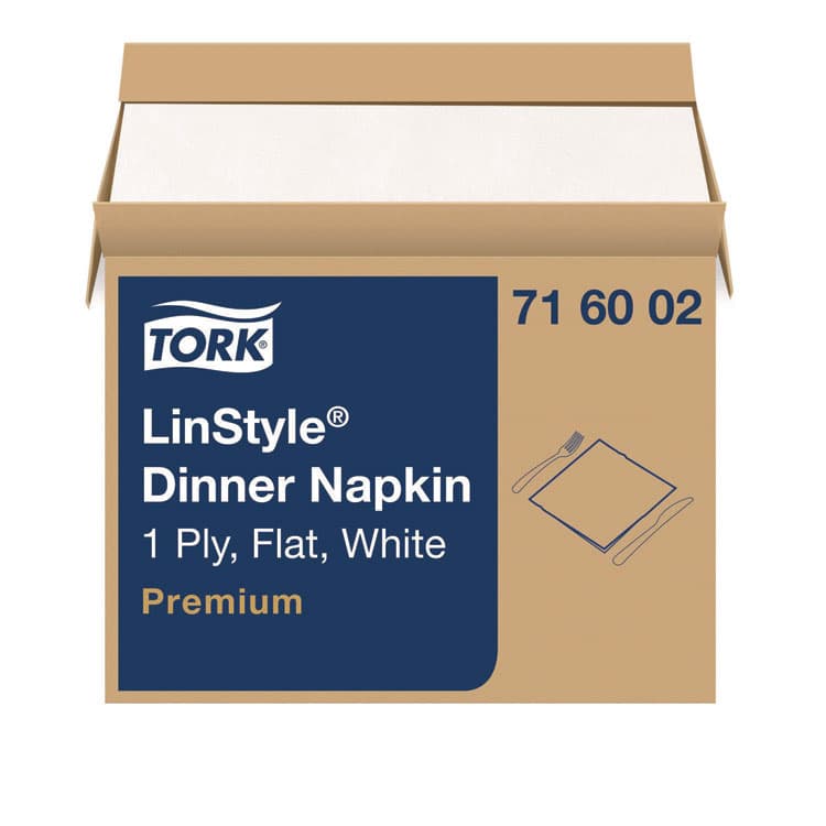 SCA TISSUE LinStyle Dinner Napkin, 1-Ply, 15 x 16, White, 1,000/Carton (TRK716002)