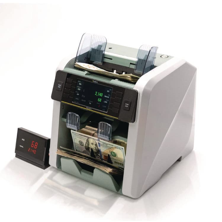 CASSIDA Signature Mixed Denomination Counter, 1,200 bills/min, 10.5" x 11.7" x 10.5", Light Gray (KIBSIGNATURE)