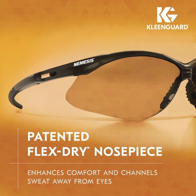 KIMBERLY-CLARK PROFESSIONAL Nemesis Safety Glasses, Black Half Frame, Clear Dual I/O Lens (ANS25685) thumbnail 4