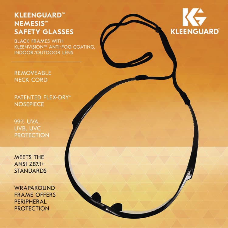 KIMBERLY-CLARK PROFESSIONAL Nemesis Safety Glasses, Black Half Frame, Clear Dual I/O Lens (ANS25685) thumbnail 2