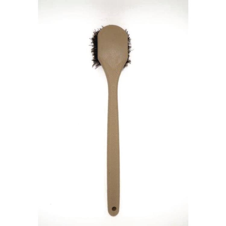 BOARDWALK Utility Brush, Brown Palmyra Fiber Bristles, 5.5" Brush, 14.5" Tan Plastic Handle (BWK4120) thumbnail 3
