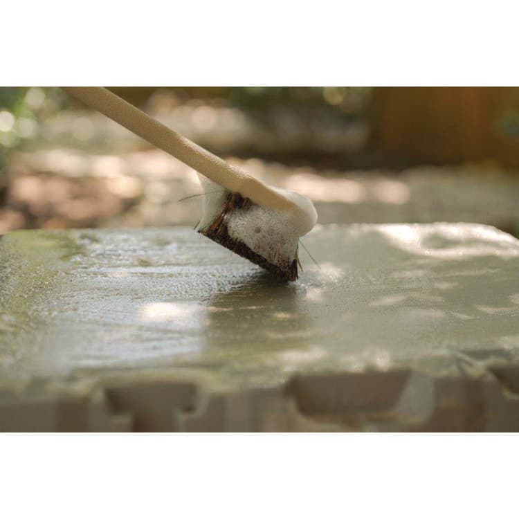 BOARDWALK Utility Brush, Brown Palmyra Fiber Bristles, 5.5" Brush, 14.5" Tan Plastic Handle (BWK4120) thumbnail 4