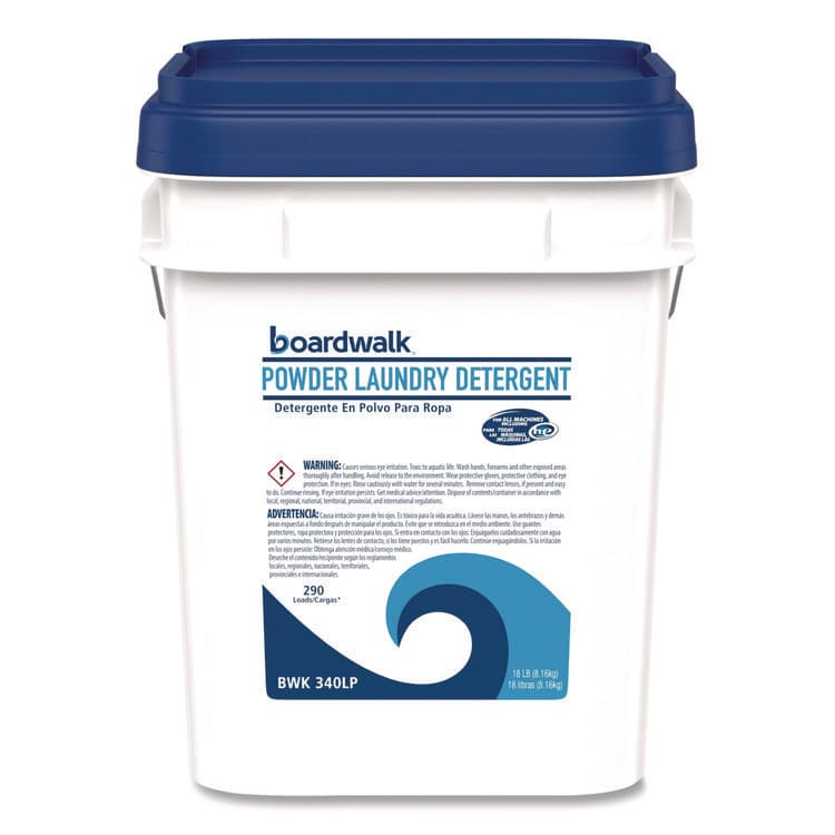 BOARDWALK Powder Laundry Detergent, Low Foam, Crisp Clean Scent, 18 lb Pail (BWK340LP)