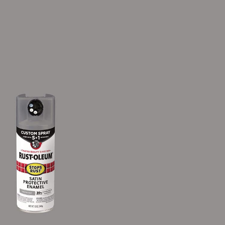 RUST-OLEUM CORPORATION Stops Rust 5-in-1 Spray Paint, Satin Coastal Gray, 12 oz Aerosol Can (RST376872EA) thumbnail 3