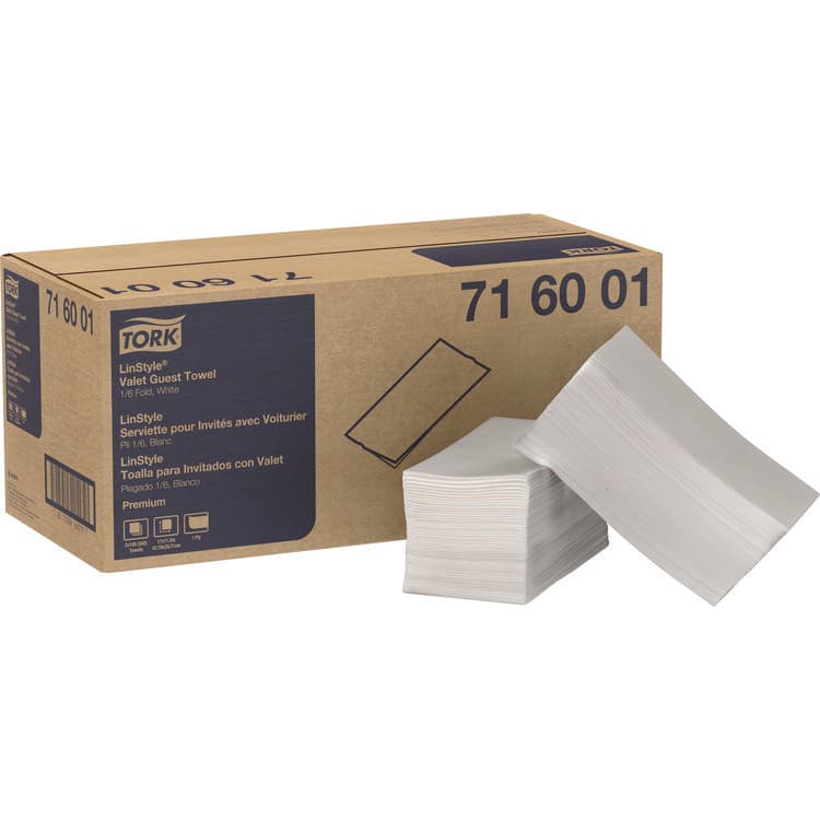 SCA TISSUE LinStyle Valet Guest Towel, 1-Ply, 11.5 x 17, White, 100/Pack, 5 Packs/Carton (TRK716001)