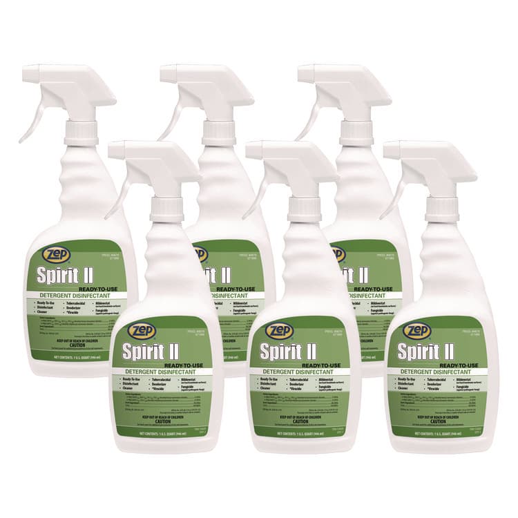 ZEP . Spirit II Ready-to-Use Disinfectant, Citrus Scent, 32 oz Spray Bottle, 12/Carton (ZPP67909)