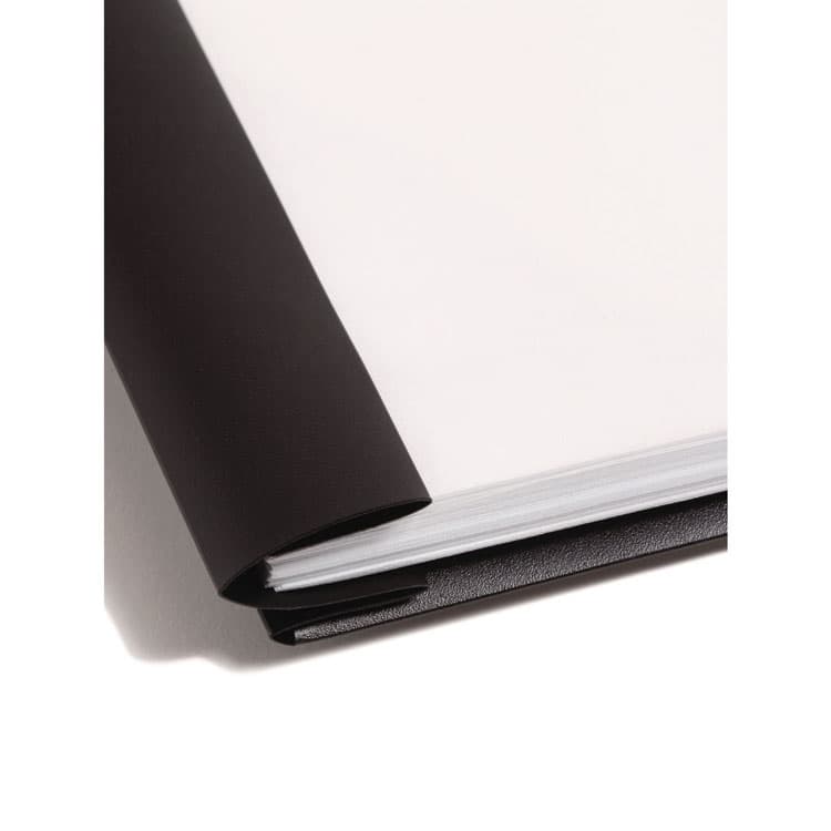 SMEAD MANUFACTURING CO. Clear Front Poly Report Cover, Double-Prong Fastener, 0.5" Capacity, 8.5 x 11, Clear/Black, 5/Pack (SMD86010) thumbnail 4