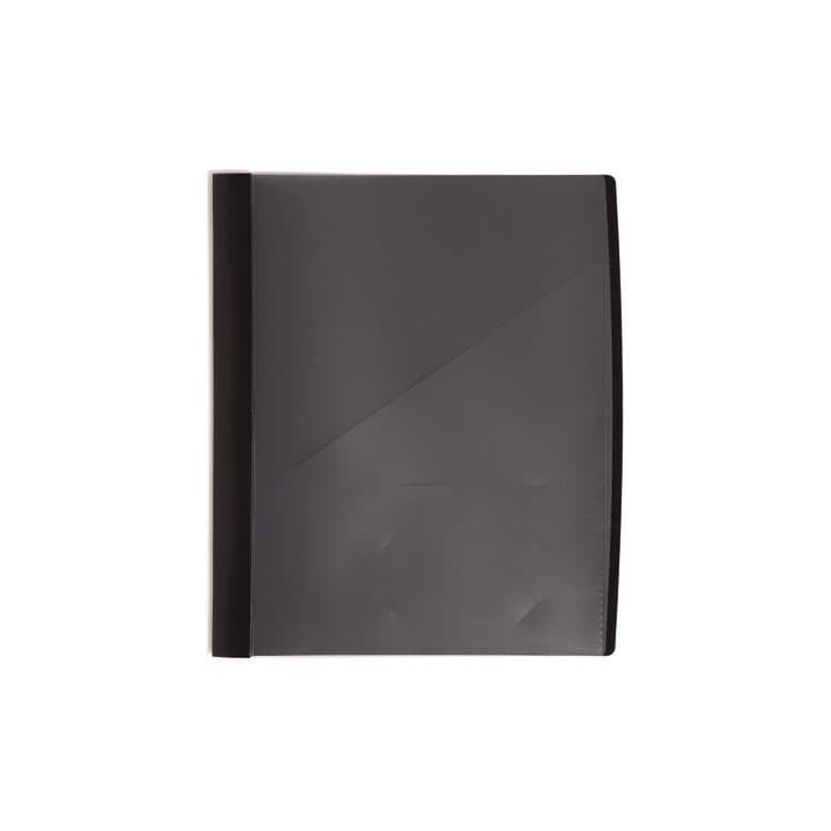 SMEAD MANUFACTURING CO. Clear Front Poly Report Cover, Double-Prong Fastener, 0.5" Capacity, 8.5 x 11, Clear/Black, 5/Pack (SMD86010) thumbnail 2