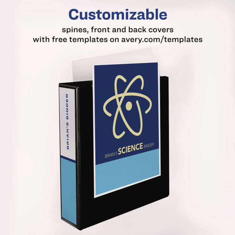 AVERY PRODUCTS CORPORATION Economy View Binder with Round Rings , 3 Rings, 2" Capacity, 11 x 8.5, Black, (5730) (AVE05730) thumbnail 3