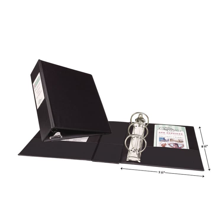 AVERY PRODUCTS CORPORATION Mini Size Durable Non-View Binder with Round Rings, 3 Rings, 2" Capacity, 8.5 x 5.5, Black (AVE27554) thumbnail 4