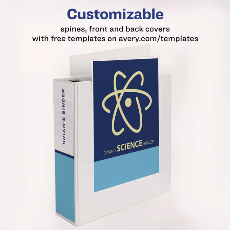 AVERY PRODUCTS CORPORATION Heavy-Duty View Binder with DuraHinge and Locking One Touch EZD Rings, 3 Rings, 3" Capacity, 11 x 8.5, White (AVE79193) thumbnail 3