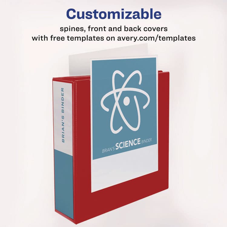 AVERY PRODUCTS CORPORATION Heavy-Duty View Binder with DuraHinge and One Touch EZD Rings, 3 Rings, 2" Capacity, 11 x 8.5, Red (AVE79225) thumbnail 3