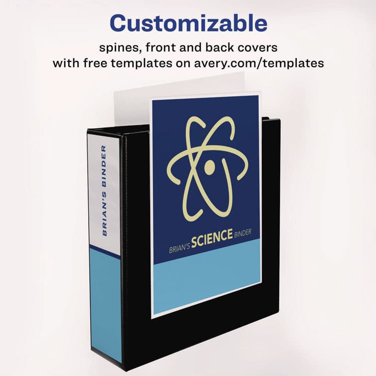 AVERY PRODUCTS CORPORATION Heavy-Duty View Binder with DuraHinge and Locking One Touch EZD Rings, 3 Rings, 3" Capacity, 11 x 8.5, Black (AVE79693) thumbnail 3