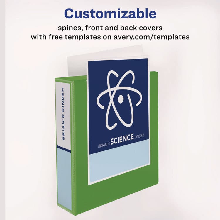 AVERY PRODUCTS CORPORATION Heavy-Duty View Binder with DuraHinge and Locking One Touch EZD Rings, 3 Rings, 3" Capacity, 11 x 8.5, Chartreuse (AVE79779) thumbnail 3