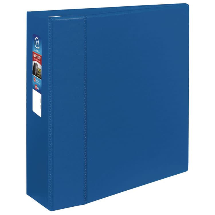 AVERY PRODUCTS CORPORATION Heavy-Duty Non-View Binder with DuraHinge and Locking One Touch EZD Rings, 3 Rings, 4" Capacity, 11 x 8.5, Blue (AVE79884)