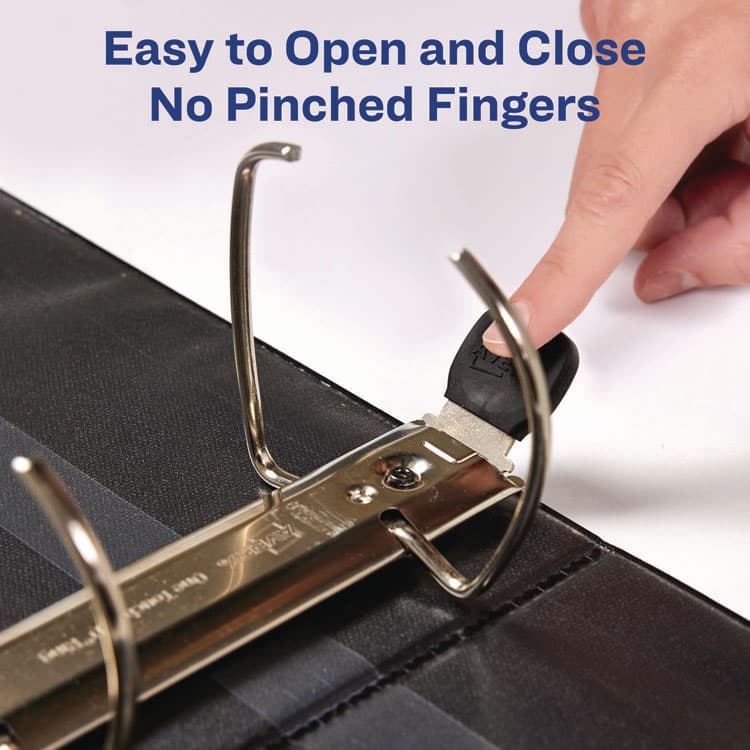 AVERY PRODUCTS CORPORATION Heavy-Duty Non-View Binder, DuraHinge, Three Locking One Touch EZD Rings, Spine Label, Thumb Notch, 5" Cap, 11 x 8.5, Black (AVE79996) thumbnail 4