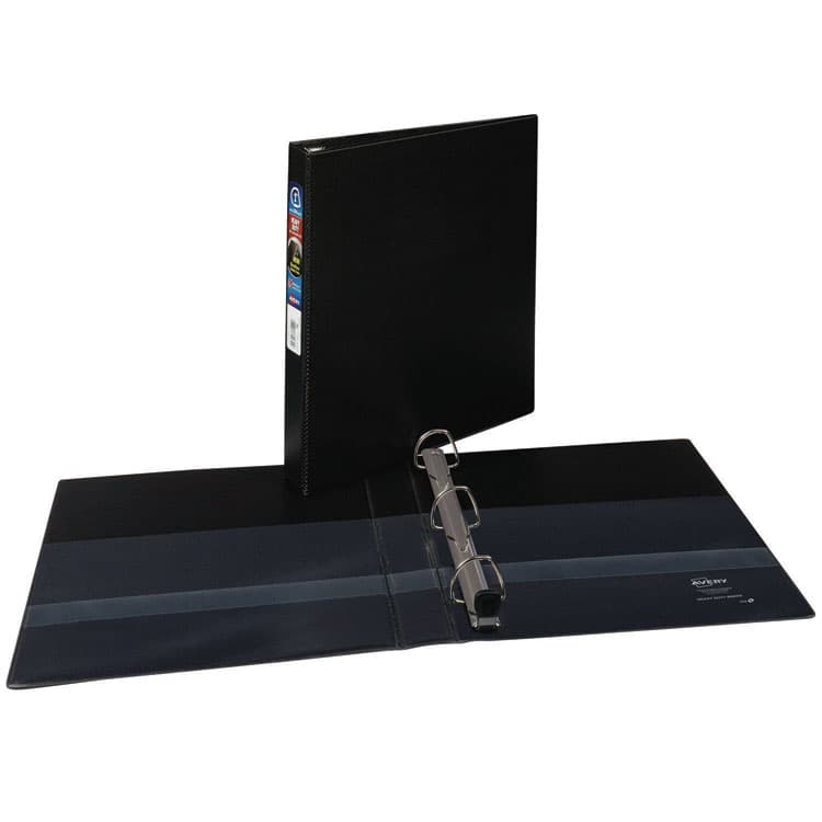 AVERY PRODUCTS CORPORATION Heavy-Duty Non-View Binder with DuraHinge and One Touch EZD Rings, 3 Rings, 1" Capacity, 11 x 8.5, Black (AVE79989)