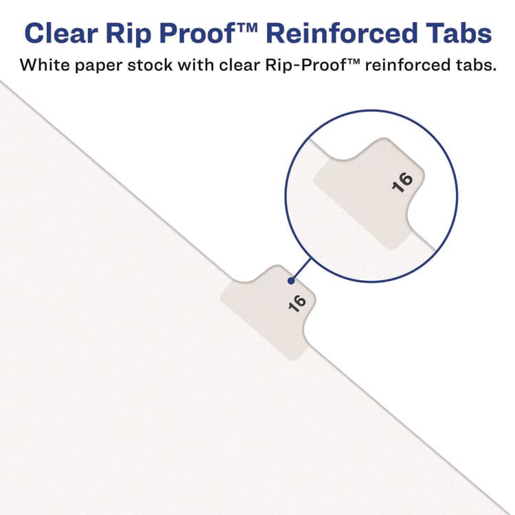 AVERY PRODUCTS CORPORATION Preprinted Legal Exhibit Side Tab Index Dividers, Avery Style, 10-Tab, 7, 11 x 8.5, White, 25/Pack (AVE11917) thumbnail 2