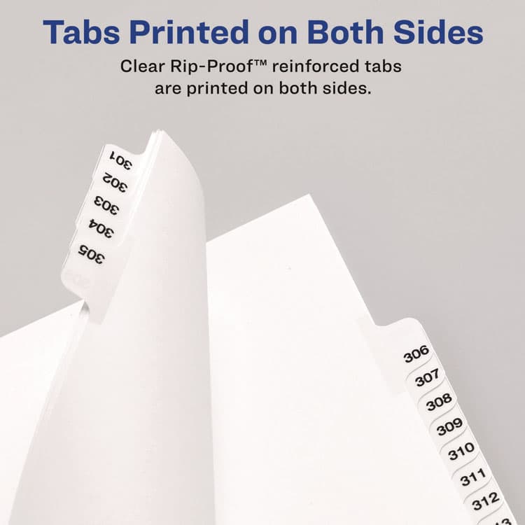 AVERY PRODUCTS CORPORATION Preprinted Legal Exhibit Side Tab Index Dividers, Avery Style, 10-Tab, 7, 11 x 8.5, White, 25/Pack (AVE11917) thumbnail 4