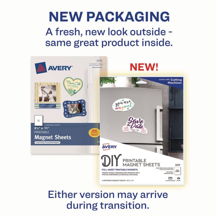 AVERY PRODUCTS CORPORATION Printable Magnet Sheets, 8.5 x 11, White, 5/Pack (AVE3270) thumbnail 2