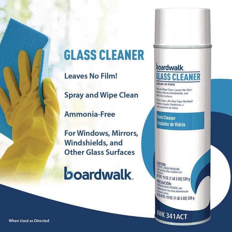 BOARDWALK Heavy-Duty Glass Cleaner, Sweet Scent, 19 oz, Aerosol Spray (BWK341AEA) thumbnail 4