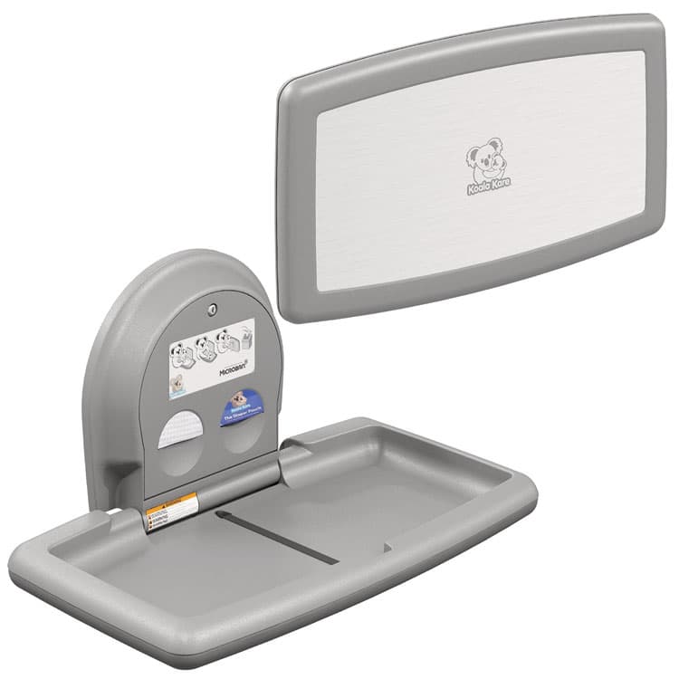 BOBRICK WASHROOM Horizontal Baby Changing Station, 35.94 x 20.75, Gray (KKPKB30001SS) thumbnail 4