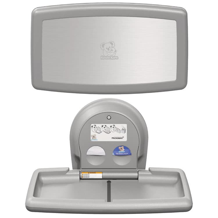 BOBRICK WASHROOM Horizontal Baby Changing Station, 35.94 x 20.75, Gray (KKPKB30001SS)