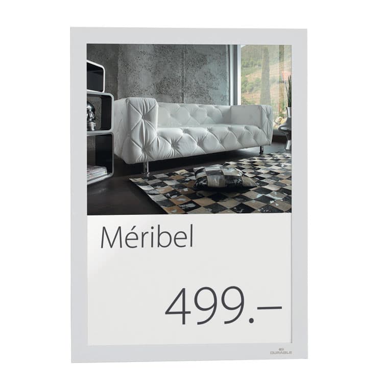 DURABLE OFFICE PRODUCTS CORP. Infoframe DURAFRAME Self Adhesive Double Sided Sign Holder, 9.5 x 12, White Frame, 2/Pack (DBL476802) thumbnail 4