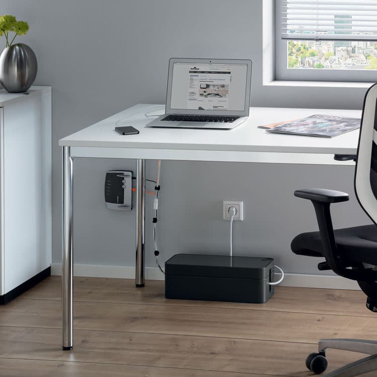 DURABLE OFFICE PRODUCTS CORP. CAVOLINE Cable Management Box, 16" w x 6.1" d x 5.5" h, Large, Charcoal (DBL503037) thumbnail 3