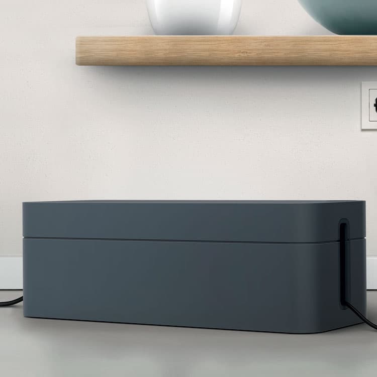 DURABLE OFFICE PRODUCTS CORP. CAVOLINE Cable Management Box, 16" w x 6.1" d x 5.5" h, Large, Charcoal (DBL503037) thumbnail 4