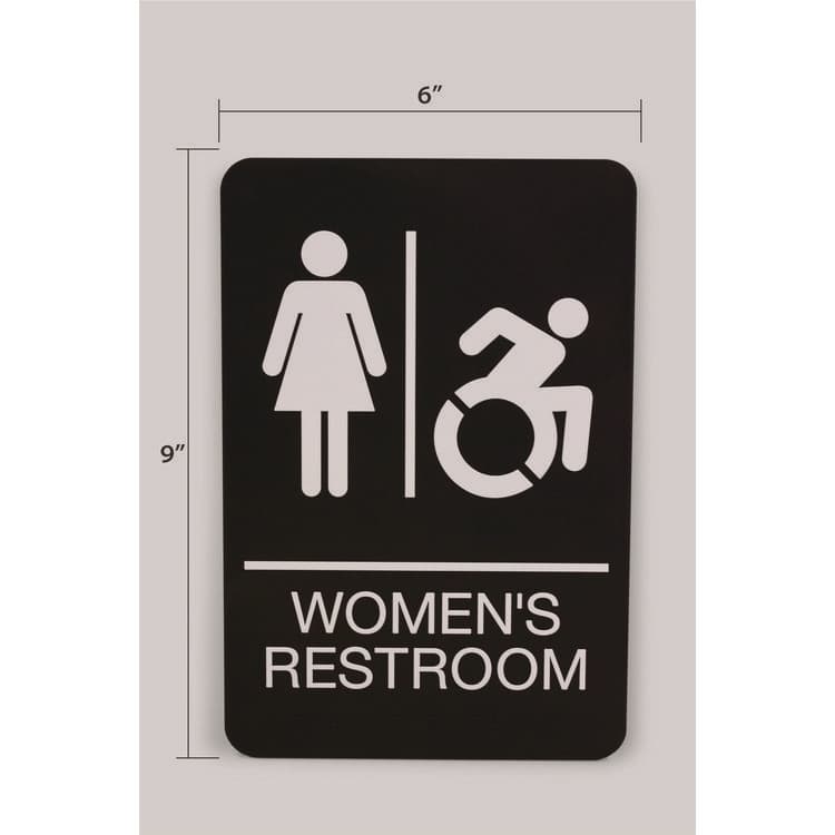 U. S. STAMP & SIGN ADA Sign, Women's Restroom, 6 x 9, Black Face, White Graphics (USS7778) thumbnail 3