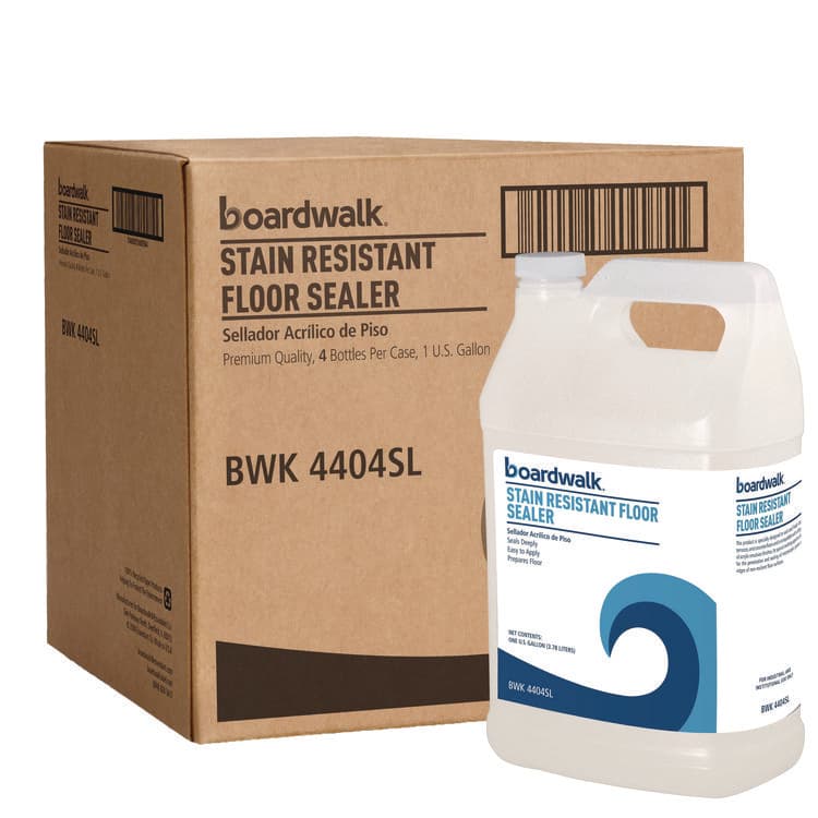 BOARDWALK Stain Resistant Floor Sealer, Unscented, 1 gal Bottle, 4/Carton (BWK4404SL)