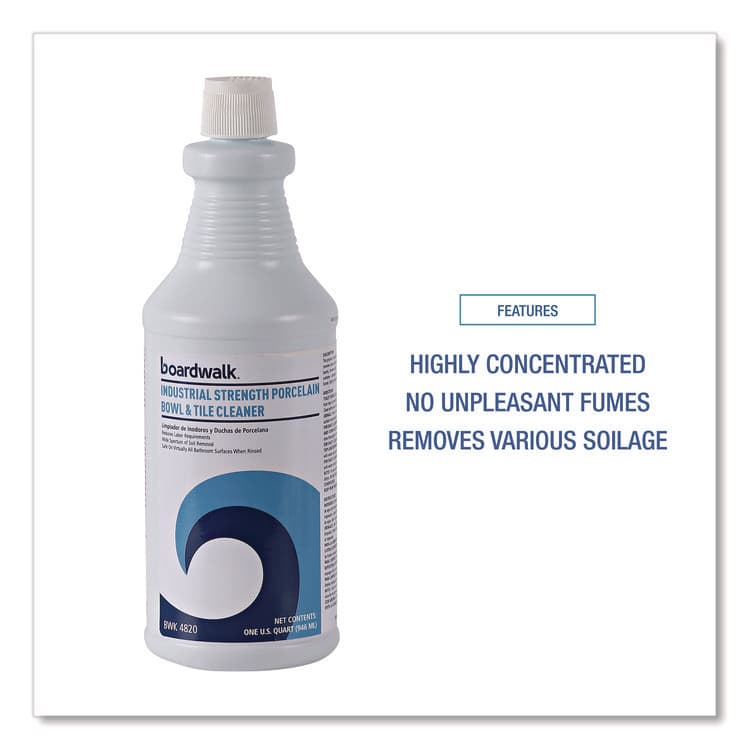 BOARDWALK Industrial Strength RTU Porcelain Bowl and Tile Cleaner, Floral Scent, 32 oz Bottle (BWK4820EA) thumbnail 2