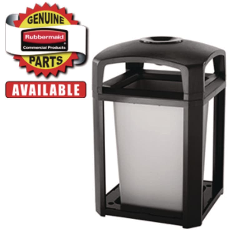 RUBBERMAID COMMERCIAL PROD. Dome Top with Hole for Waste Receptacle, 25.5" x 25.5" x 9.75", Driftwood (SGS3975M2BLA) thumbnail 3