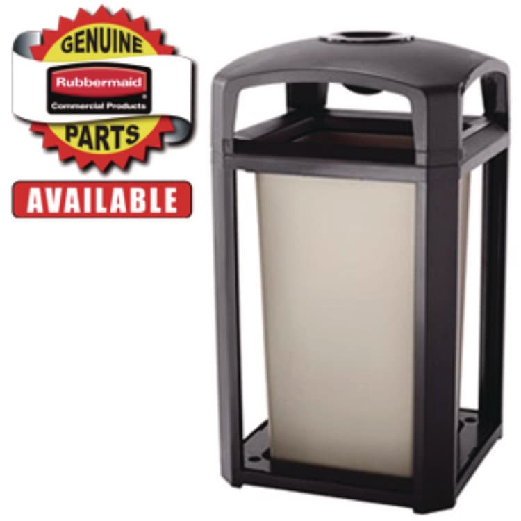 RUBBERMAID COMMERCIAL PROD. Dome Top with Hole for Waste Receptacle, 25.5" x 25.5" x 9.75", Driftwood (SGS3975M2BLA) thumbnail 4