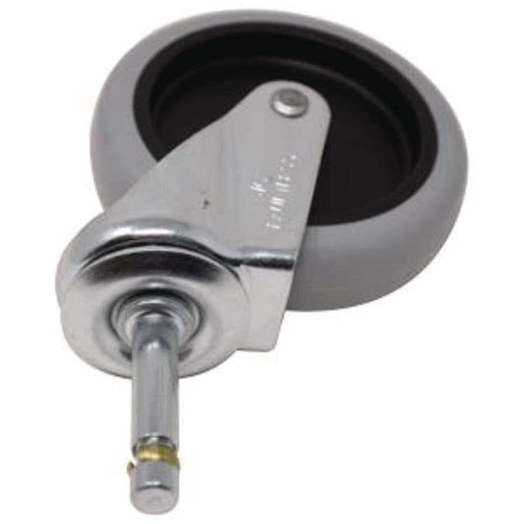 RUBBERMAID COMMERCIAL PROD. 4" Swivel Stem Caster with Insert for Janitor Cart 2000, Grip Ring Stem, Black/Gray/Silver (SGS6173L1)