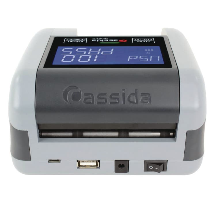 CASSIDA Quattro Counterfeit Detector for USD, 4 Detection Methods, 4.9" x 4.9" x 2.9", Gray (CIAQUATTRO)