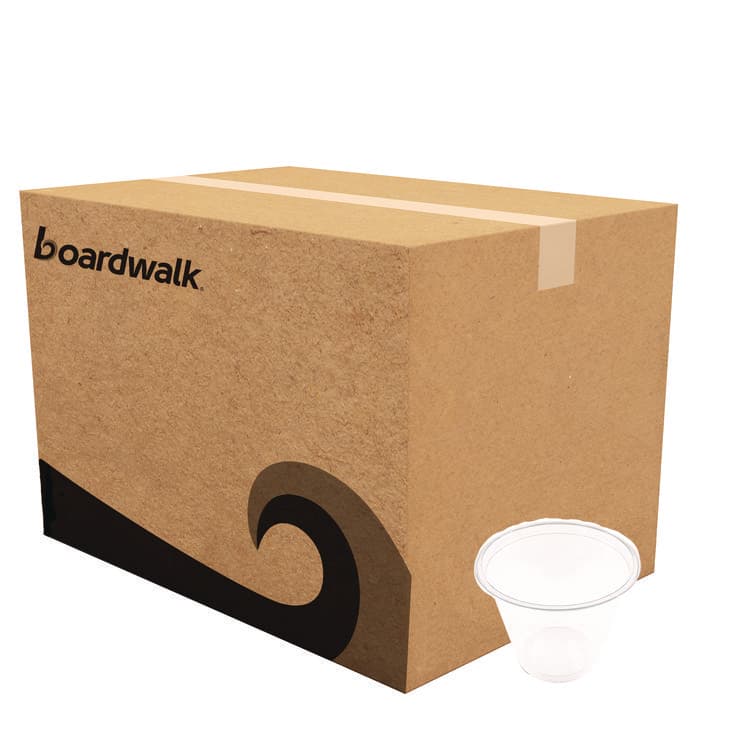 BOARDWALK Clear Plastic PET Cups, Squat, 9 oz, 1,000/Carton (BWKPET9S)