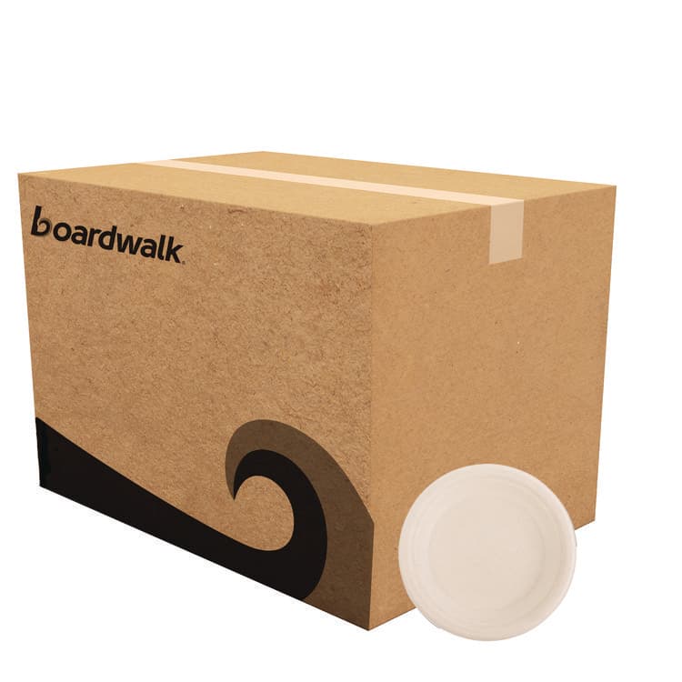BOARDWALK Bagasse PFAS-Free Dinnerware, Plate, Sugarcane, 6" dia, Tan, 1,000/Carton (BWKPLATEWF6NPFA)