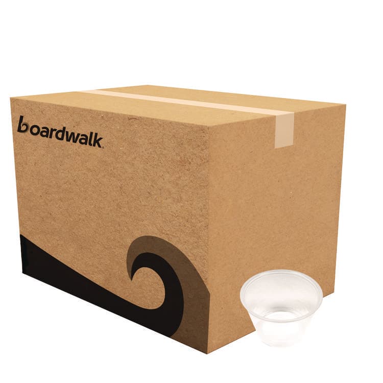 BOARDWALK Souffle/Portion Cups, 4 oz, Plastic, Translucent, 2,500/Carton (BWKPRTN4TS)