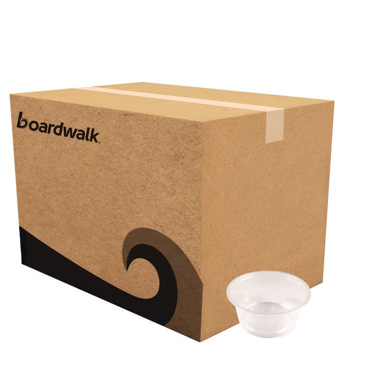 BOARDWALK Souffle/Portion Cups, 3.25 oz, Plastic, Translucent, 2,500/Carton (BWKPRTN325TS)