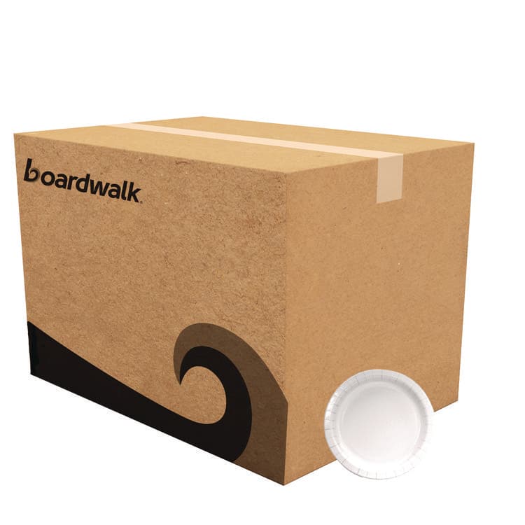BOARDWALK Paper Dinnerware, Plate, 6" dia, White, 1,000/Carton (BWKWH6PLT)