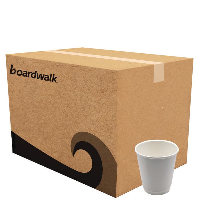 BOARDWALK Paper Hot Cups, Double-Walled, 10 oz, White, 500/Carton (BWKDW10HCUP)