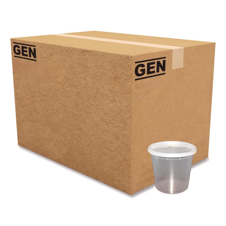 GEN Plastic Deli Container with Lid, 24 oz, Clear, Plastic, 240/Carton (GENDELI24OZ)