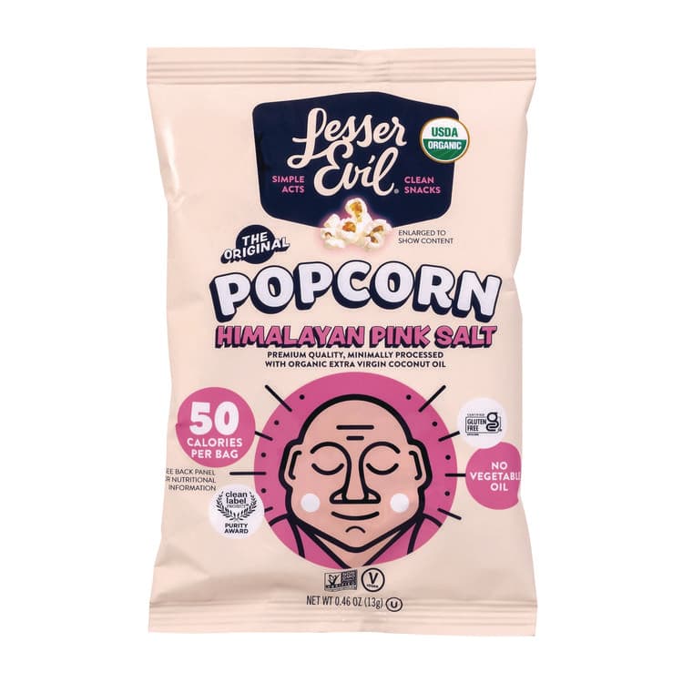 LESSEREVIL Himalayan Pink Salt Organic Popcorn, Salt, 0.46 oz Bag, 24/Carton (GRR22001053) thumbnail 2